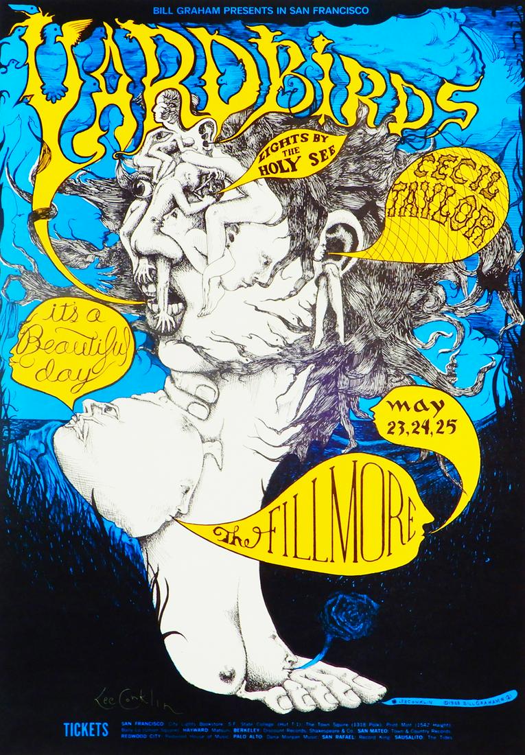 Yardbirds Fillmore Auditorium concert poster (1 of 2)