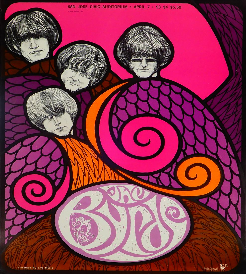 The Byrds San Jose Civic Auditorium concert poster (1 of 1)
