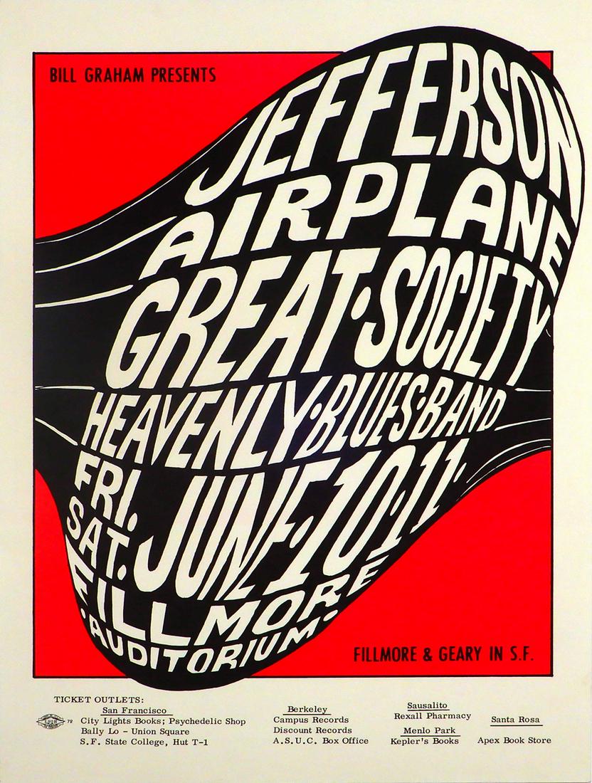 Jefferson Airplane Fillmore Auditorium concert poster (1 of 1)