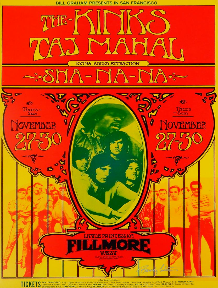 The Kinks Fillmore West concert poster (1 of 2)