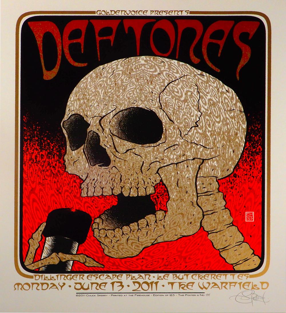 The Deftones Warfield Theatre concert poster (1 of 2)