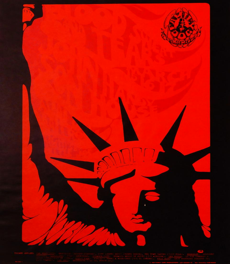 Blood, Sweat & Tears "Liberty" Avalon Ballroom concert: Blood, Sweat & Tears "Liberty" Avalon Ballroom concert poster, March 15-17, 1968, Blood, Sweat & Tears, John Handy and Son House, (Family Dog) FD-110. original printing, Stanley Mouse artist, lithogra