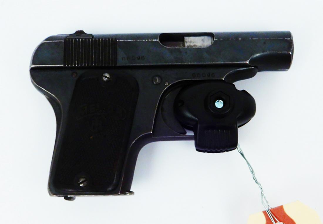 Brevets Liege Melior .32 cal. semi-automatic pistol: Brevets Liege Melior .32 cal. semi-automatic pistol, Belgium, 5 shot, magazine feed, Serial Number 66096, barrel length 2 1/2", overall length 5", C & R YES, Instacheck YES