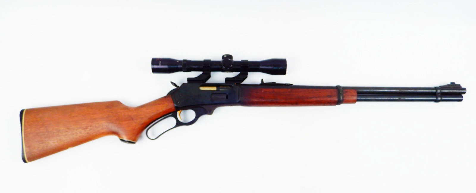 Marlin Model 336 rifle: Marlin Model 336 rifle, lever action, open hammer, 30-30 Win., 5 shot, tube feed, No Serial Number, barrel length 20", overall length 38 1/4", open site and Tasco 4 x 32 scope, C & R NO, Instacheck YE
