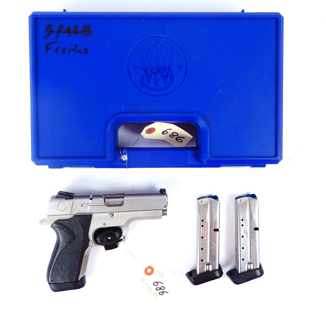 Smith & Wesson Tactical semi-automatic pistol: Smith & Wesson Tactical semi-automatic pistol, single action, closed hammer, .40 caliber, 11 shot, Model 4053 TSW Tactical, magazine feed, Serial Number MSE8791, barrel length 3 1/2", overall length 7