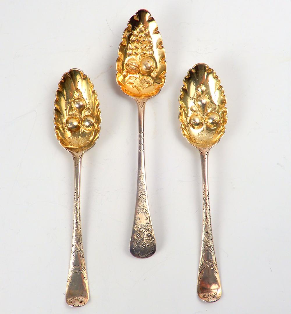 George III period English silver berry spoons (1 of 1)