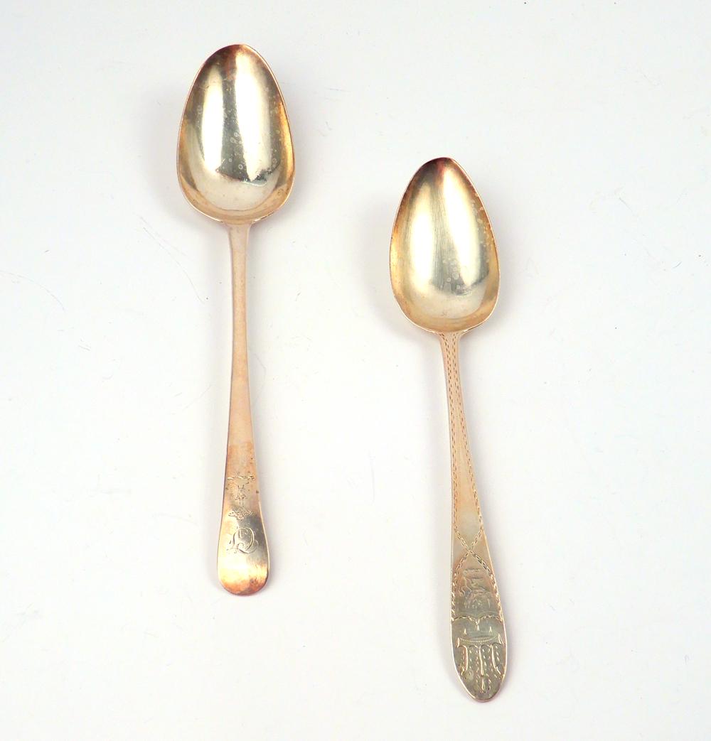 Two 18th & 19th C. Irish silver serving spoons (1 of 1)