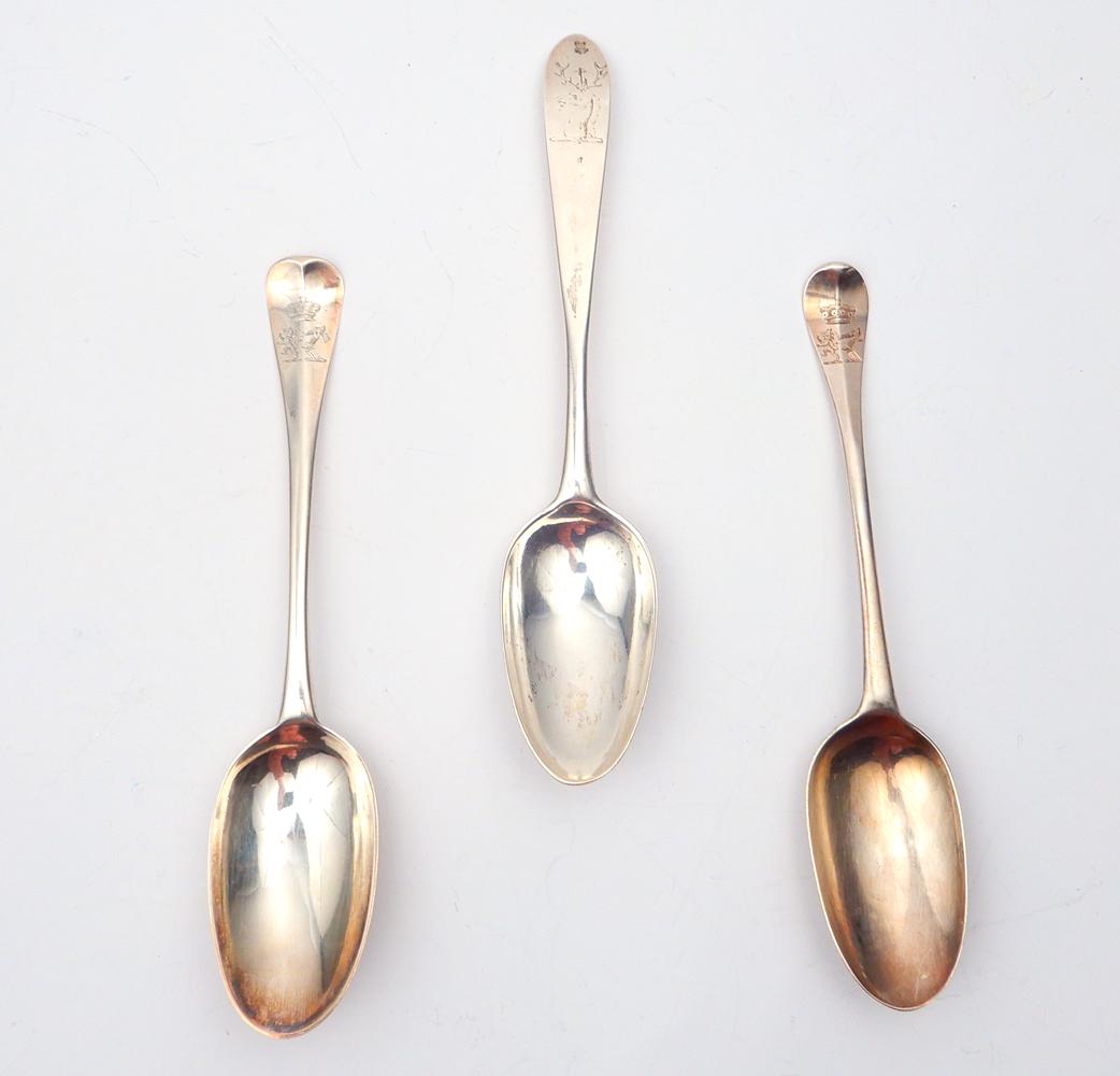 Three 18th and  19th C. Irish silver tablespoons (1 of 3)
