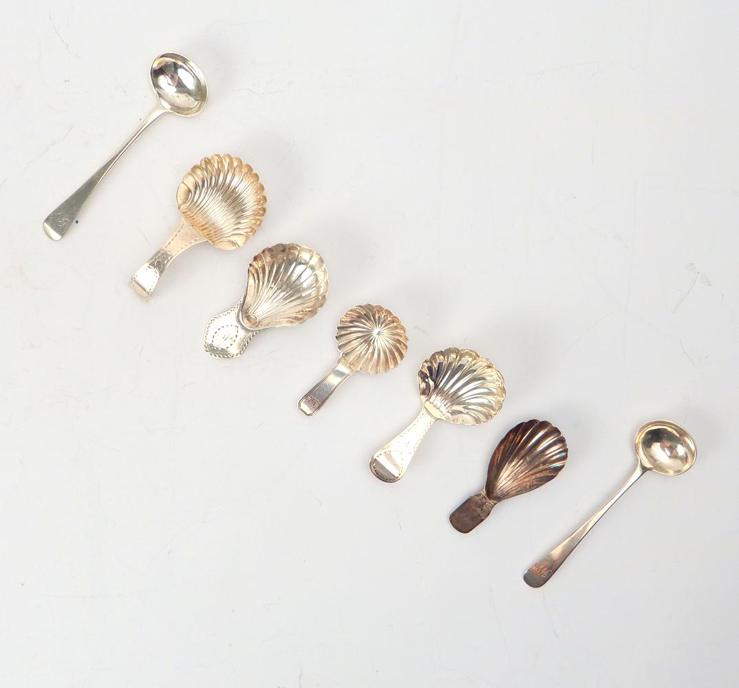 Seven George III period English silver spoons (1 of 2)