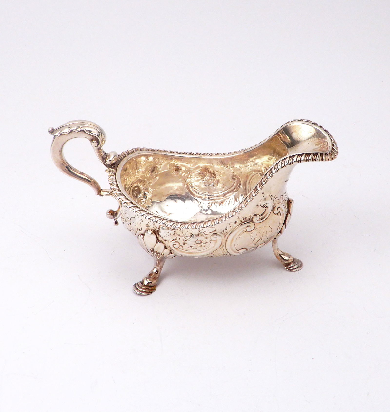 George III period English silver sauce boat (1 of 2)
