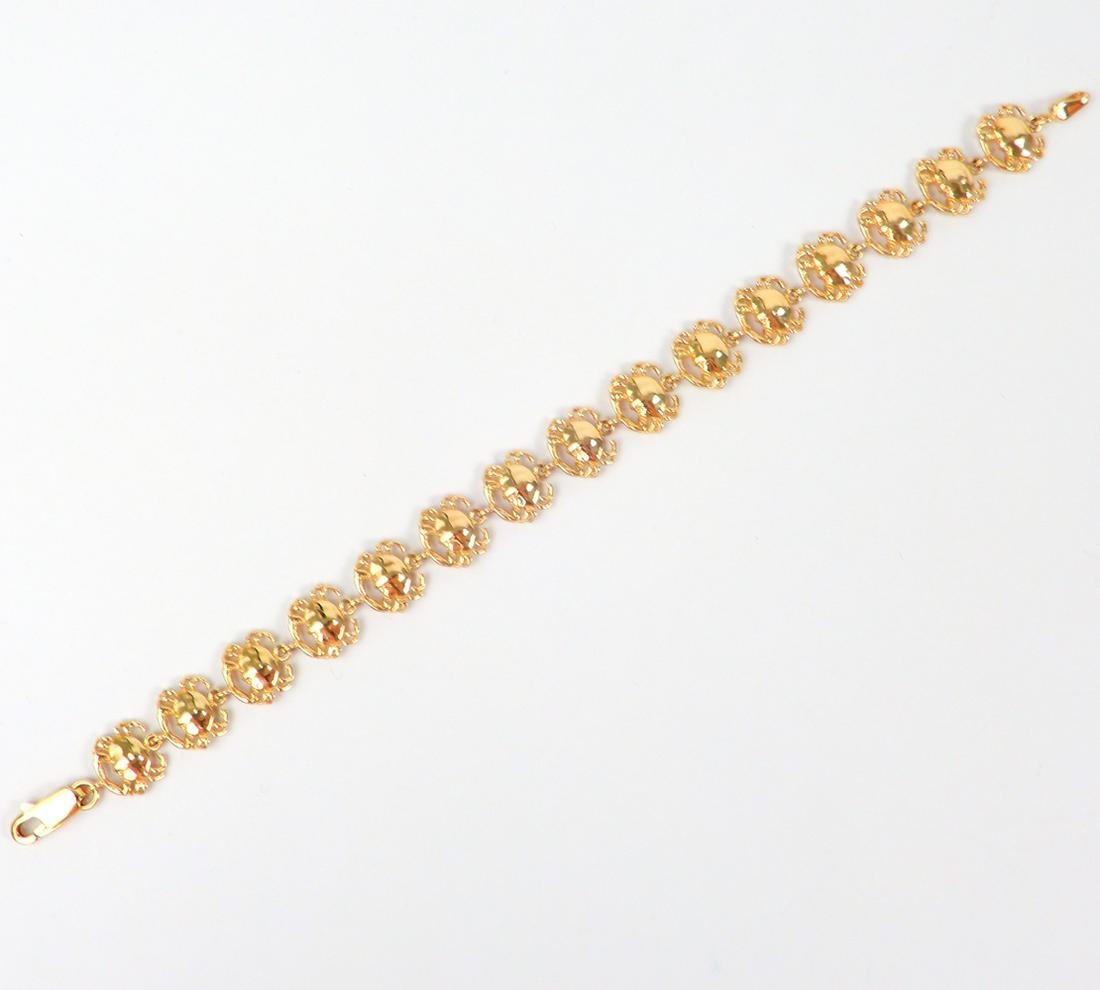 14k gold crab motif bracelet (1 of 2)