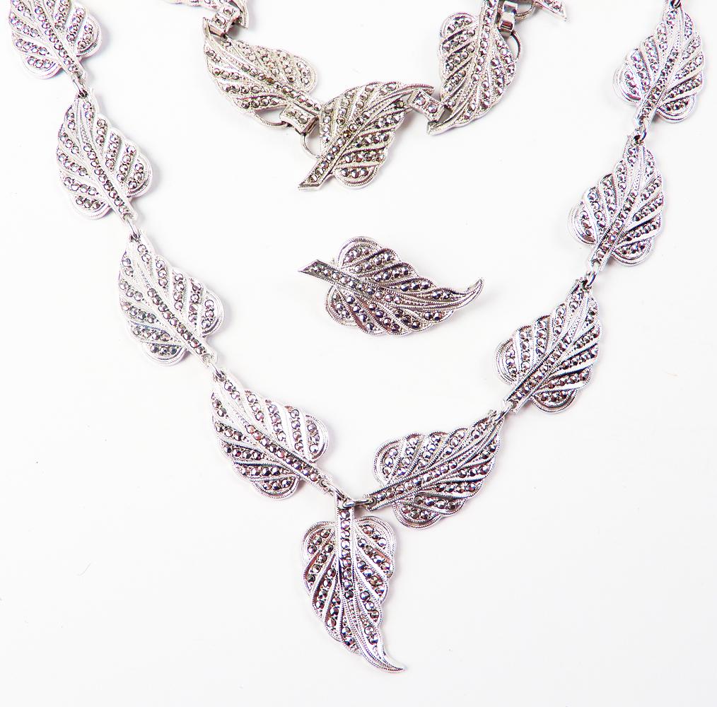 Sterling silver marcasite parure (1 of 2)