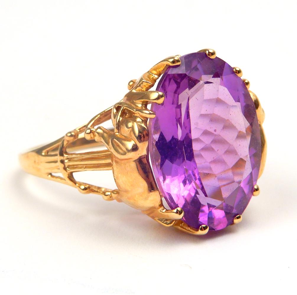 Handmade 10k gold amethyst ring (1 of 4)