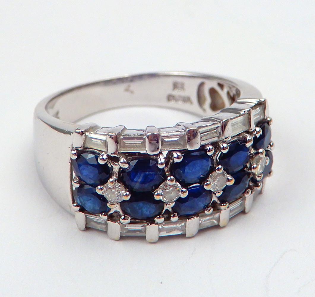 14k white gold sapphire and diamond ring (1 of 3)