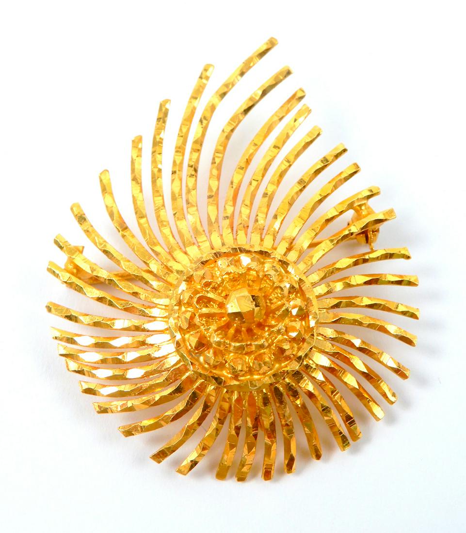 Vintage 18k gold spray pendant brooch (1 of 2)