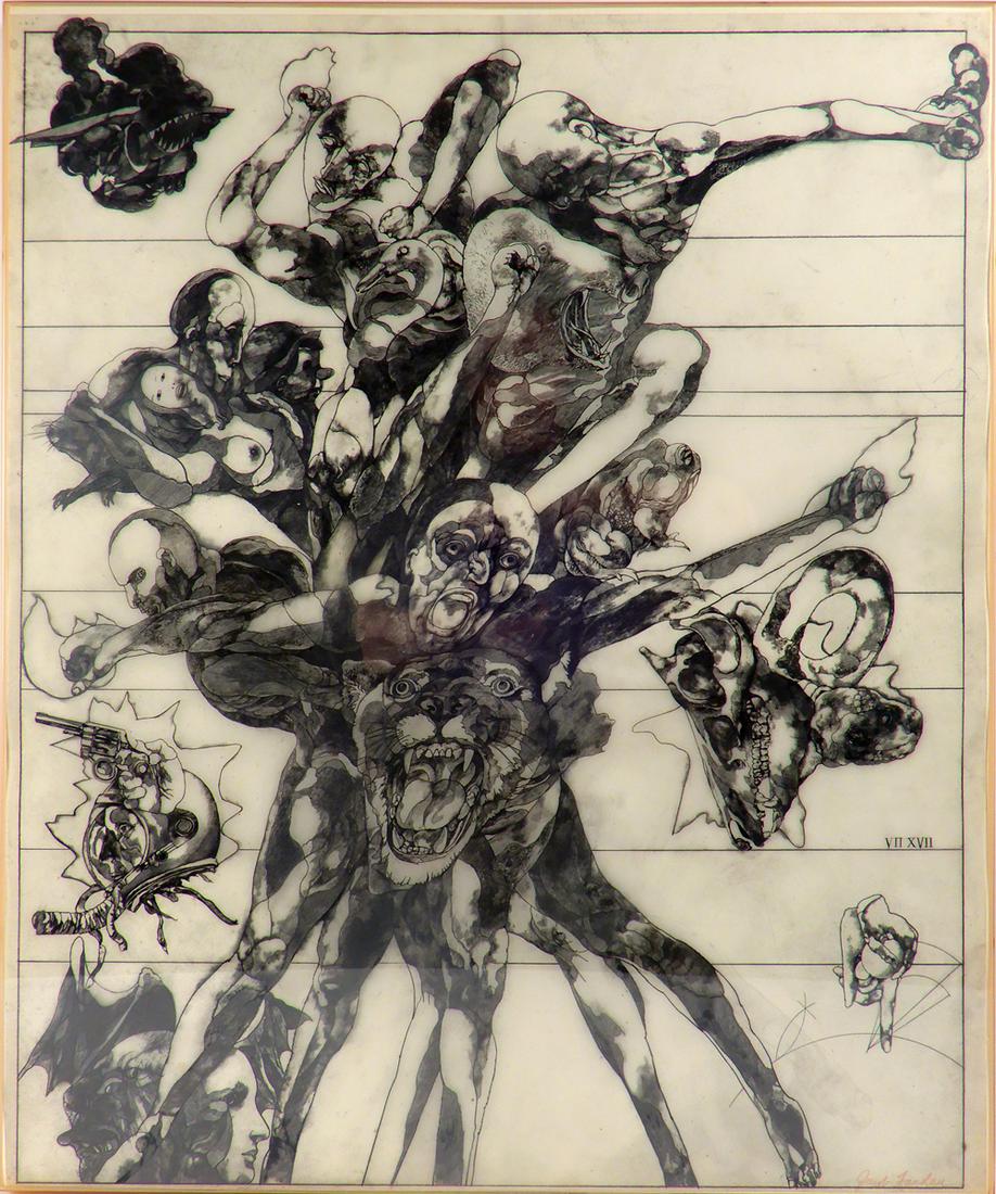 Jacob Landau mixed media on paper (1 of 2)