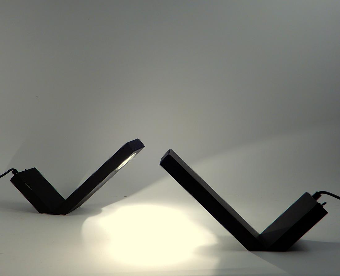 Pair of black metal Halogen lights (1 of 1)