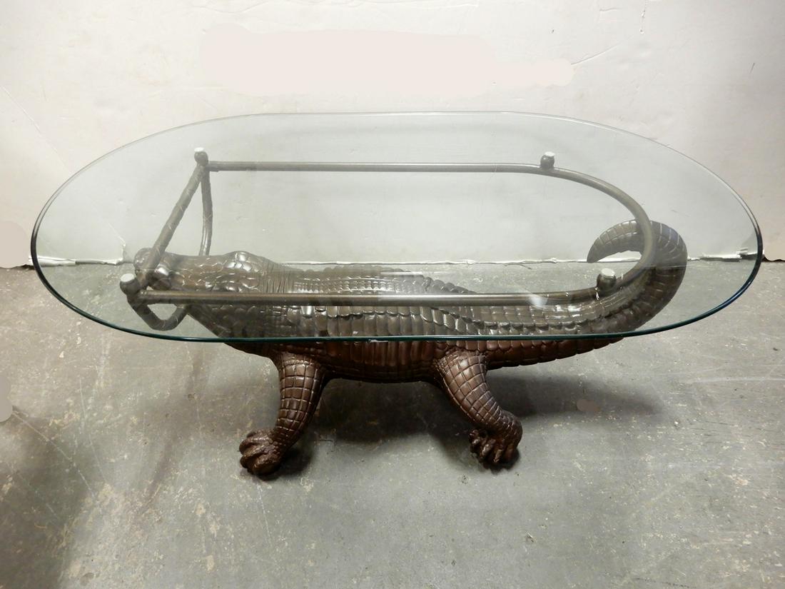 Contemporary alligator base coffee table (1 of 2)