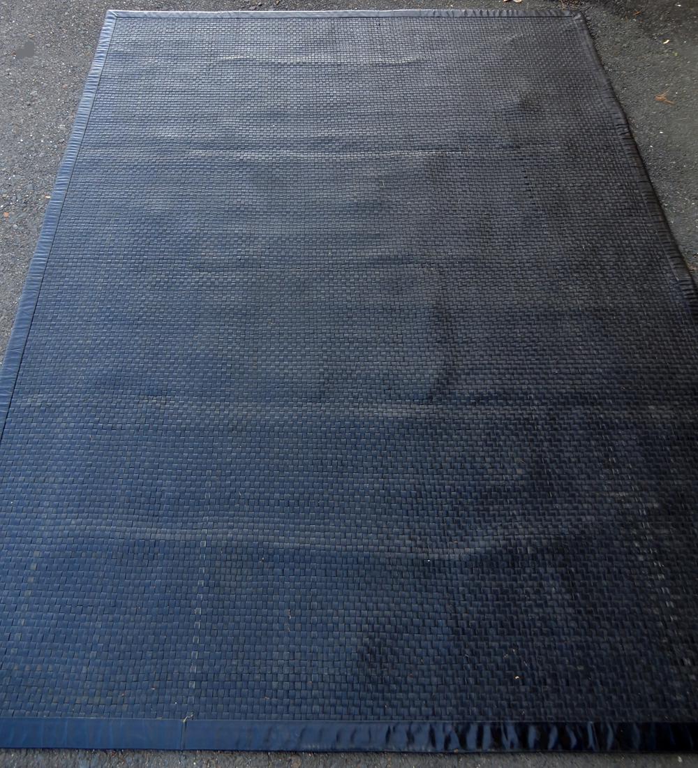 Ethan Allen woven black leather rug (1 of 2)