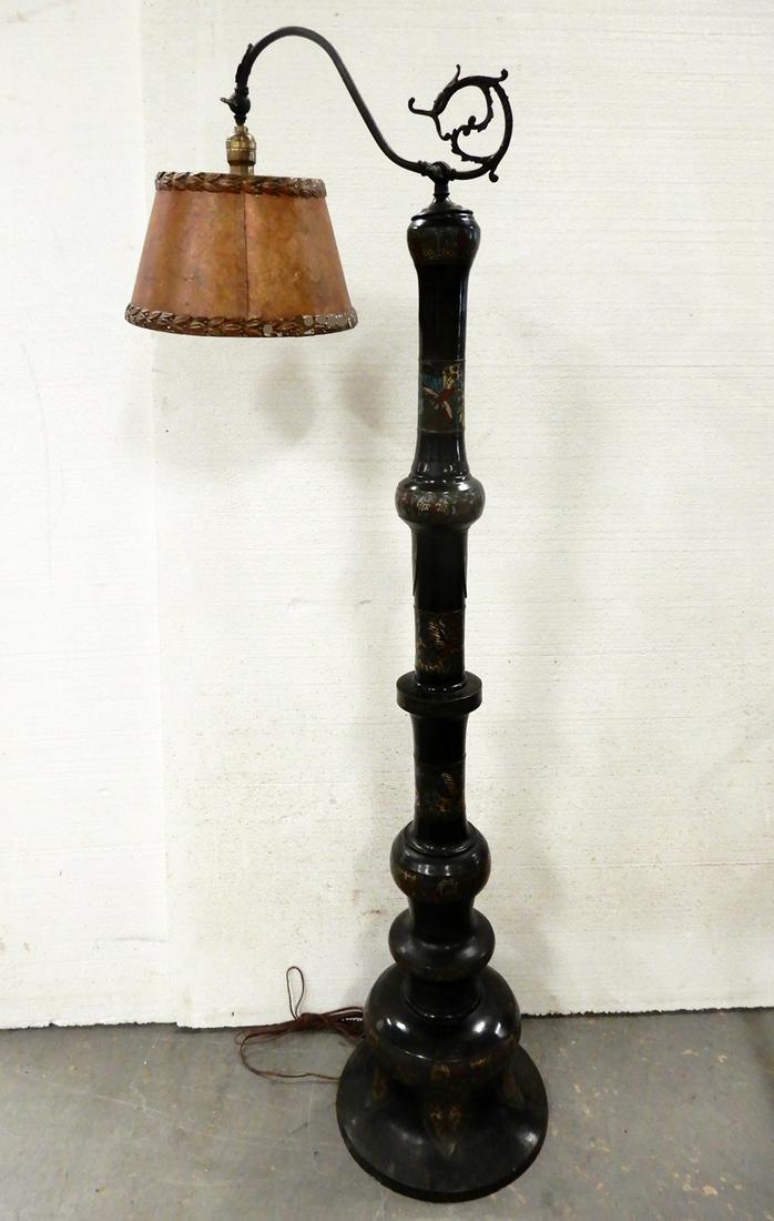Antique bronze and champleve floor lamp (1 of 2)