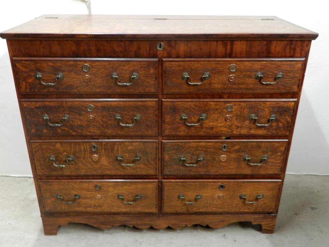 Antique English oak mule chest (1 of 2)