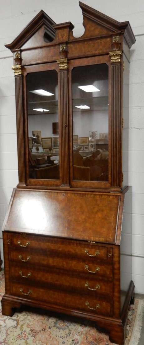 Maitland Smith mixed wood secretary bookcase (1 of 1)