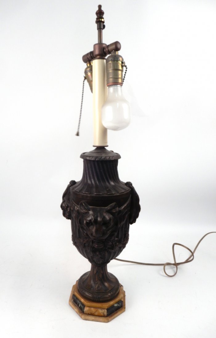 19th C. French spelter metal table lamp (1 of 1)