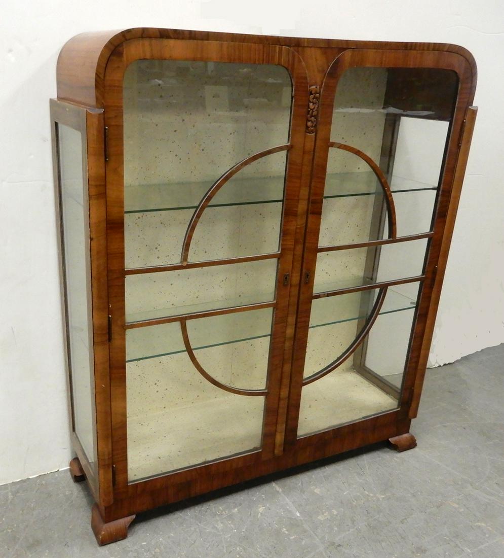 Art Deco walnut bookcase (1 of 3)