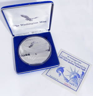 1997 Quarter-Pound Eagle: 1997 Quarter-Pound Eagle. .999 pure silver layered with .999 platinum. Proof. COA and slipcase