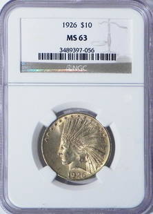 1926 $10 U.S. Indian gold piece: 1926 $10 U.S. Indian gold piece, graded by NGC MS63