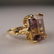 192: Contemporary 14k gold ring with emerald cut ametri - 4
