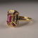 196: Contemporary 14k gold ruby and diamond ring has ce