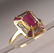 196: Contemporary 14k gold ruby and diamond ring has ce - 3