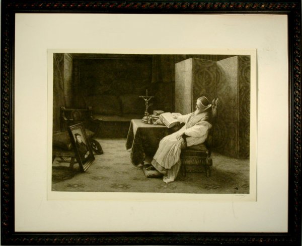 Louis LeNain, engraving on paper, seated elderly m