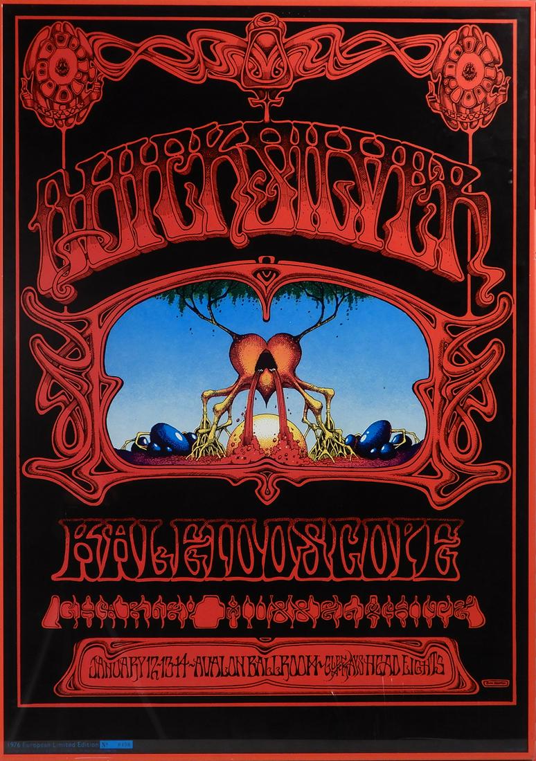 The Quicksilver Messenger Service concert poster: The Quicksilver Messenger Service Family Dog FD-101 "Eternal Reservoir " concert poster, The Quicksilver Messenger Service and The Kaleidoscope, Avalon Ballroom, San Francisco, CA., January 12-14, 196