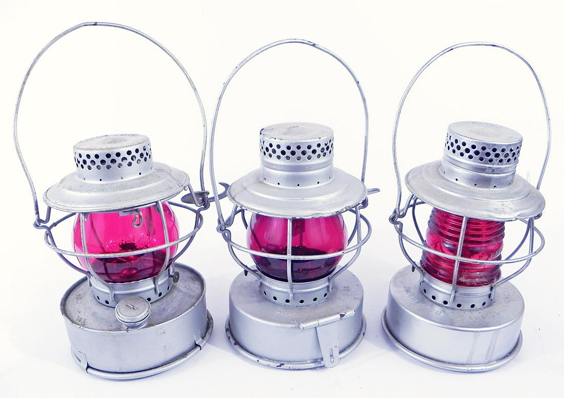 Three Handlan railroad style safety lanterns (1 of 8)