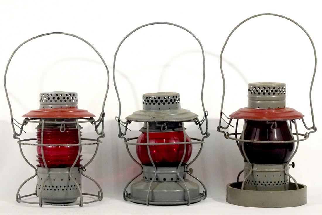 Three Handlan railroad lanterns (1 of 4)