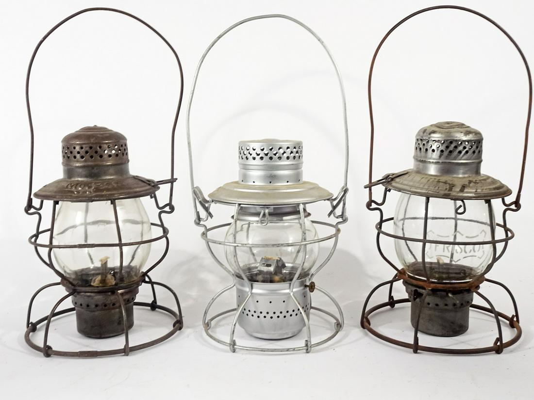 Three Handlan railroad lanterns (1 of 4)