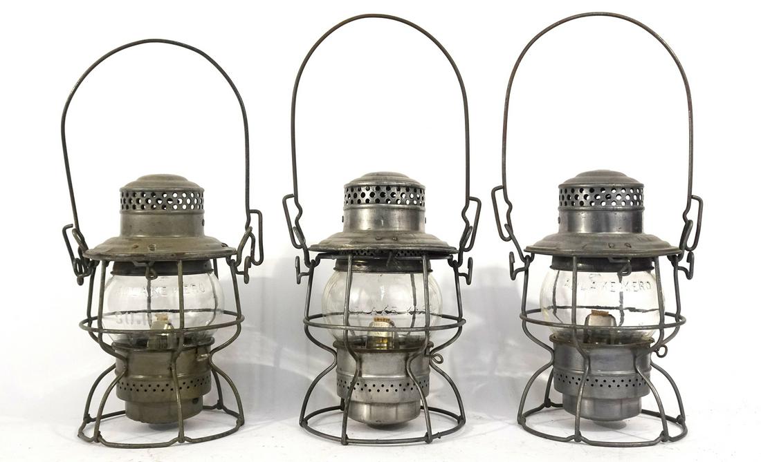 Three Adams and Westlake Co. railroad lanterns (1 of 4)
