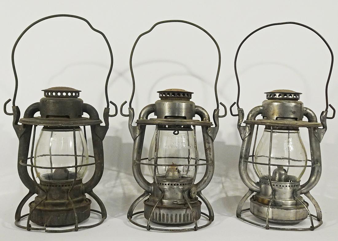 Three Dietz Vesta railroad lanterns (1 of 4)