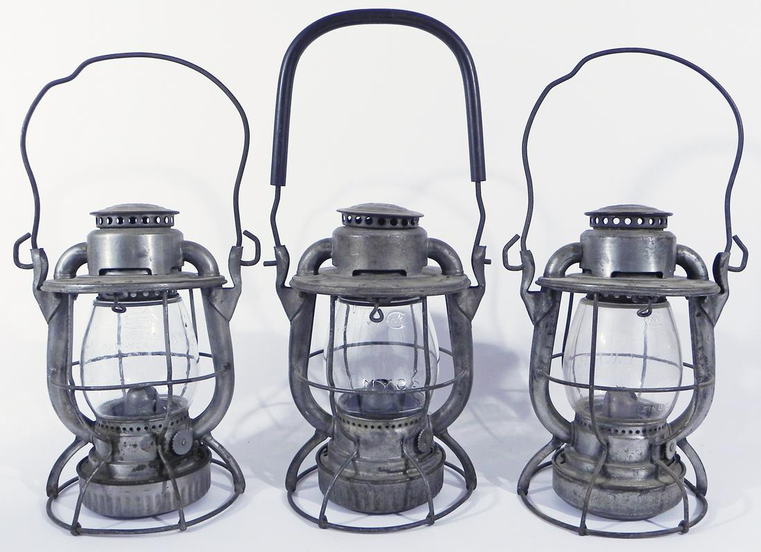 Three Dietz Vesta railroad lanterns (1 of 5)