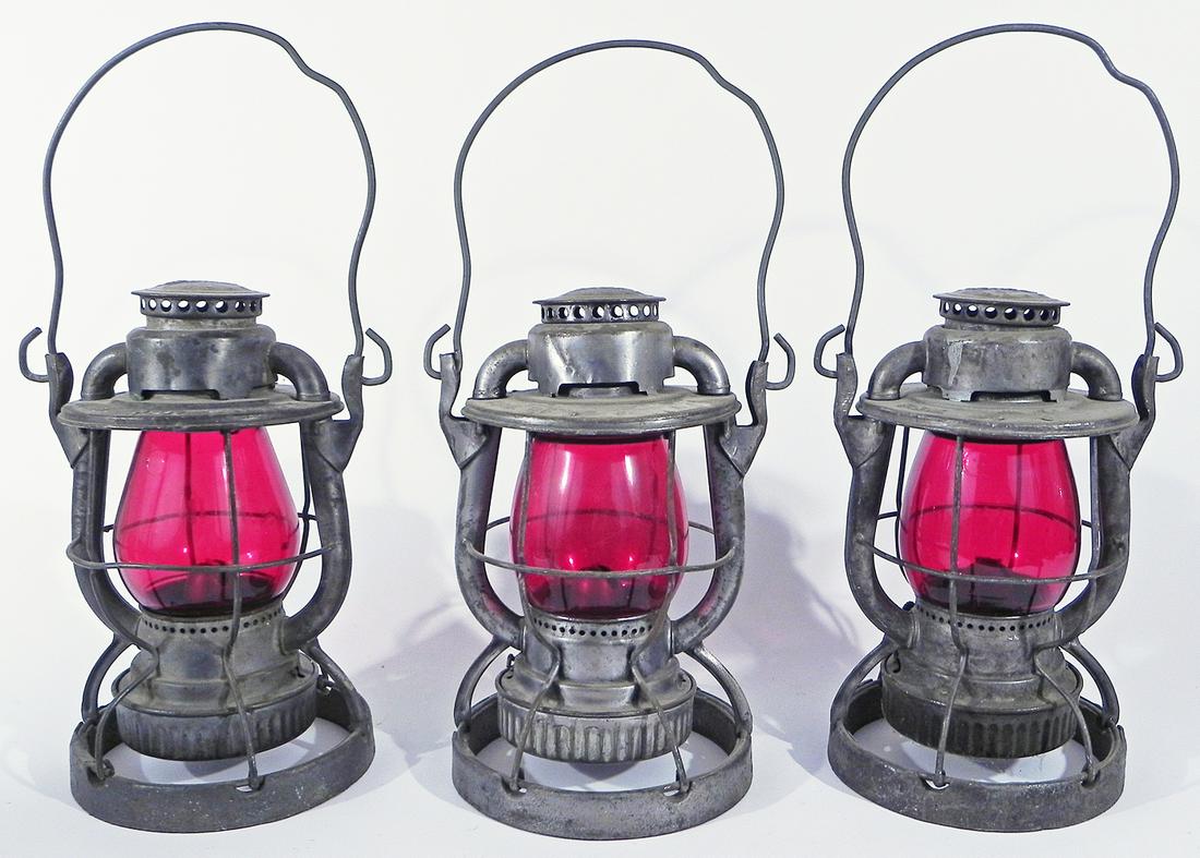 Three Dietz Vesta railroad lanterns (1 of 5)