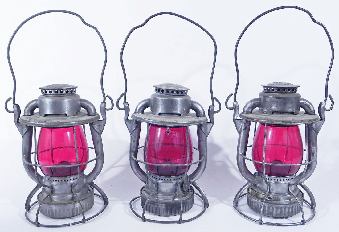 Three Dietz Vesta railroad lanterns (1 of 5)