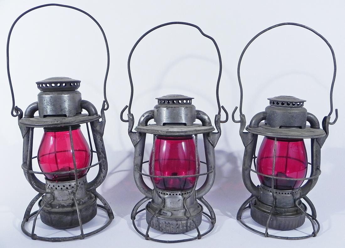 Three Dietz Vesta railroad lanterns (1 of 4)