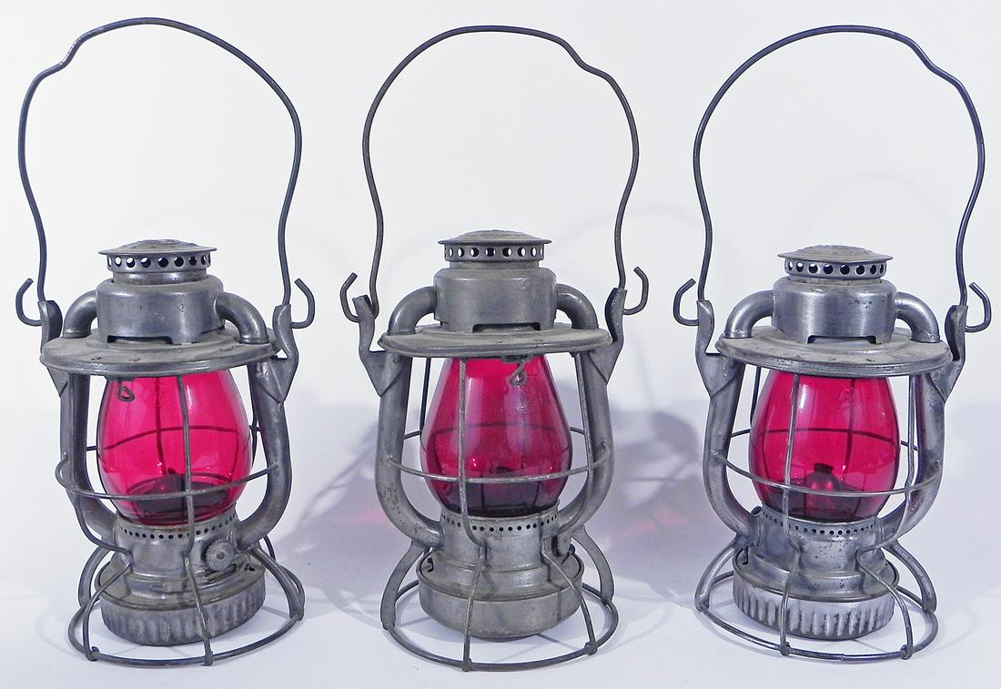 Three Dietz Vesta railroad lanterns (1 of 4)