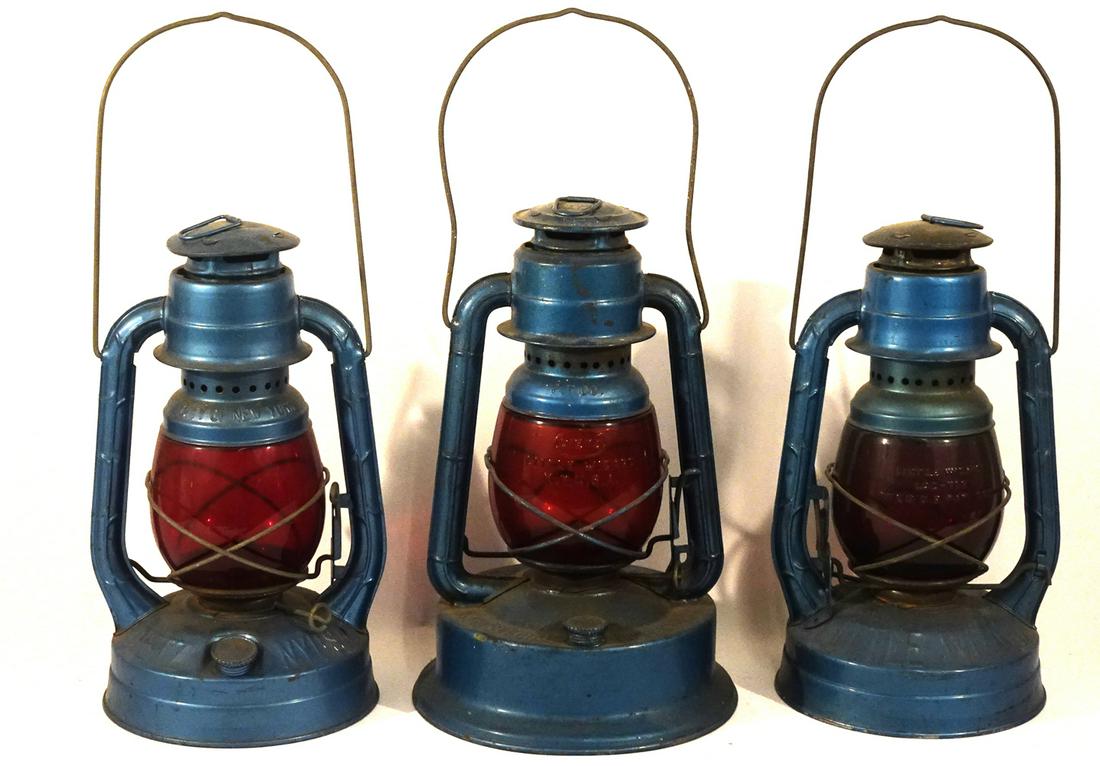 Three Dietz railroad style safety lanterns (1 of 4)