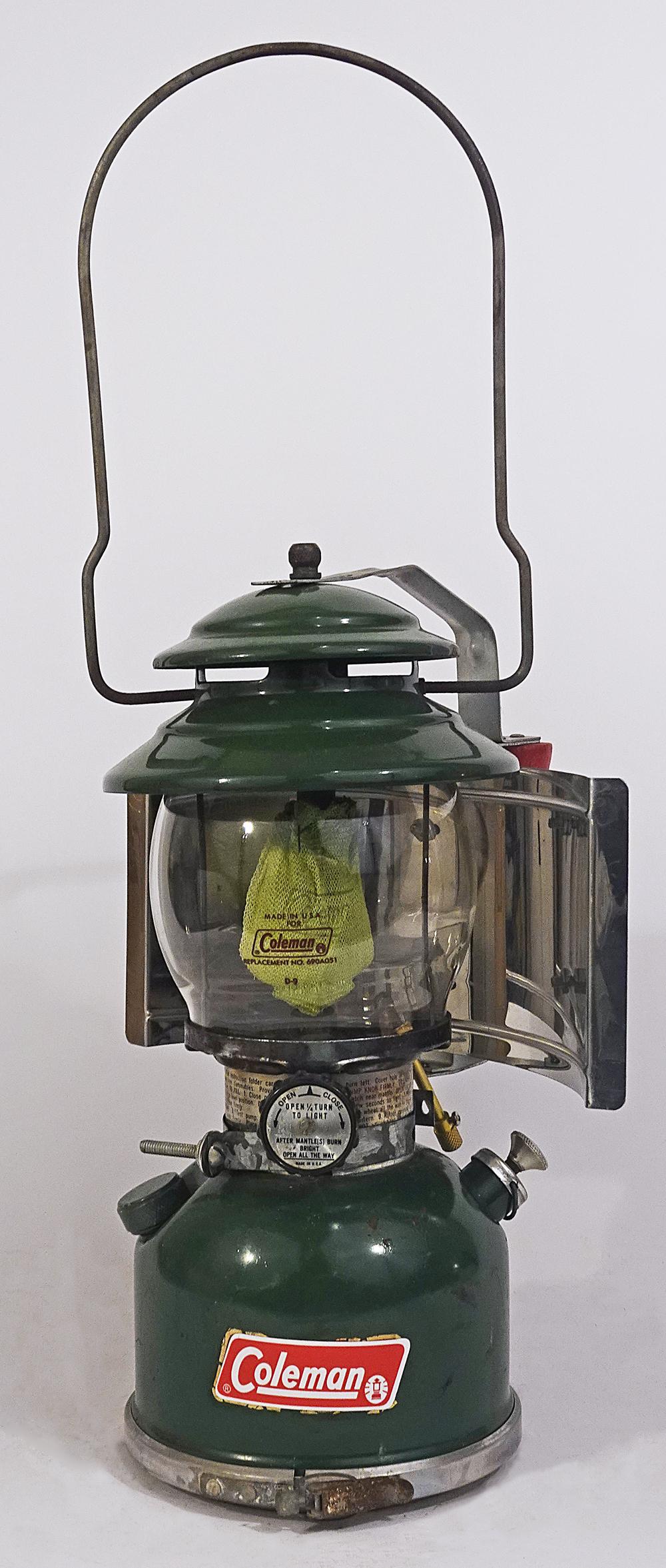 Coleman 220A camping lantern w/ reflector shield (1 of 2)