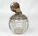 123: Sterling and etched glass perfume bottle, English