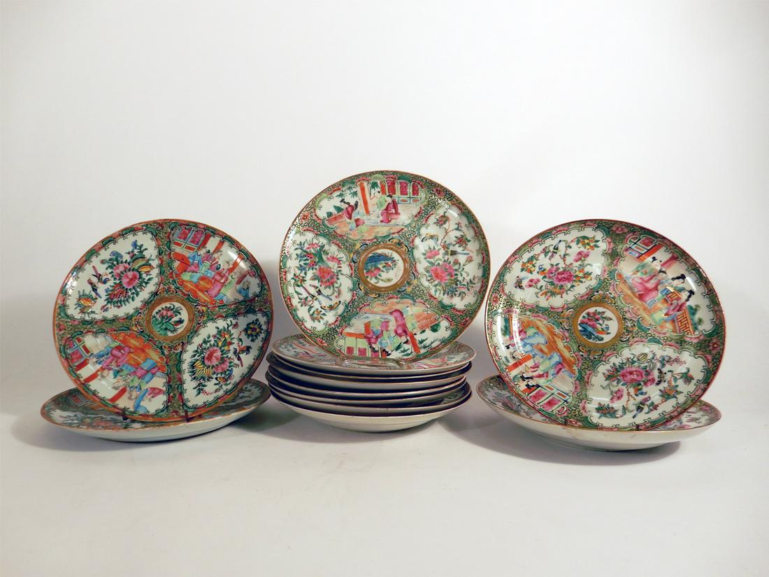 Group of twelve Rose Medallion plates (1 of 1)