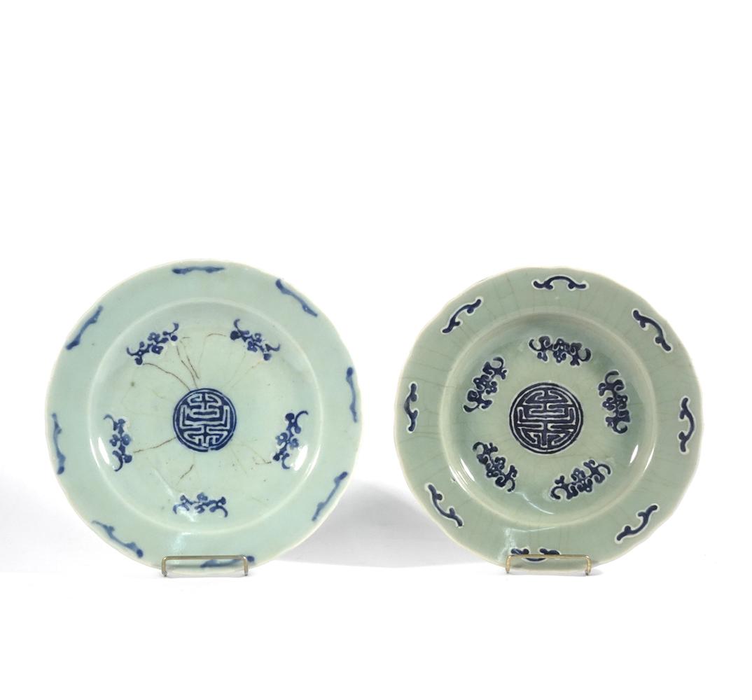Two Chinese Qing style Celadon plates (1 of 1)
